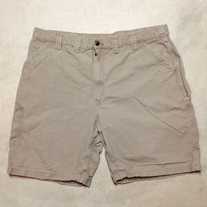 *READ* Carhartt Mens B147 DKH Canvas Work Loose Carpenter Shorts Fits Size 42